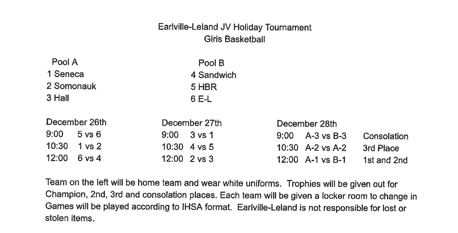 Earlville Leland Schedule