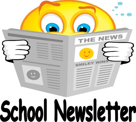Emoji reading Newspaper, school newsletter